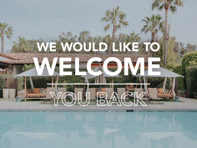 We Would Like To Welcome You Back