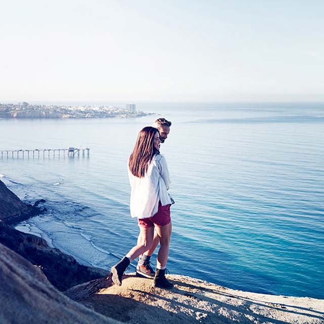 A couple overlooking the bay